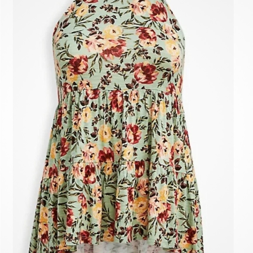 Torrid Floral Print Halter Tank Top 2X